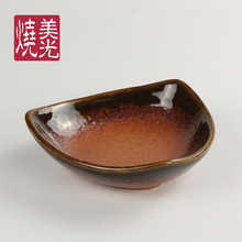 美光烧 日韩式特色三角形陶瓷盘 刺身碗 甜品水果沙拉碗 凉菜碟子
