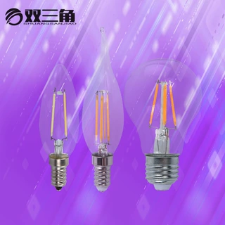E14尖泡拉尾led蜡烛灯批发复古3W钨丝灯泡灯丝灯玻璃球灯泡暖白光
