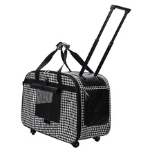跨境定制大容量宠物拉杆箱猫包外出包便携透气折叠宠物包宠物推车
