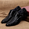 Demi-season footwear for leisure for leather shoes pointy toe, Korean style