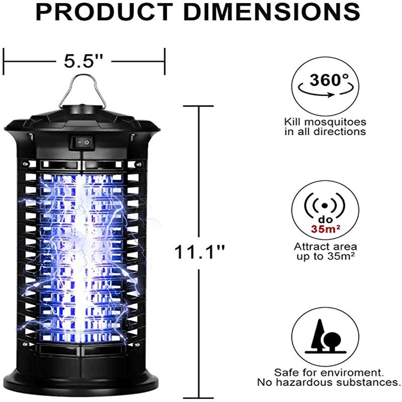 电击式灭蚊灯11W家用户外庭院灭蚊器UV光触媒110-220V捕虫器工厂