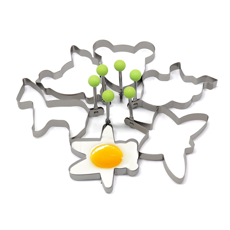 Spot Stainless Steel Baking Omelet Mold Household Portable Omelet Small Animal Shape Biscuit Small Mold