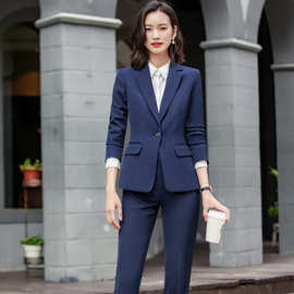 秋冬新款职业装装女商务酒店工作服四件套小西装裤子马甲正装1605