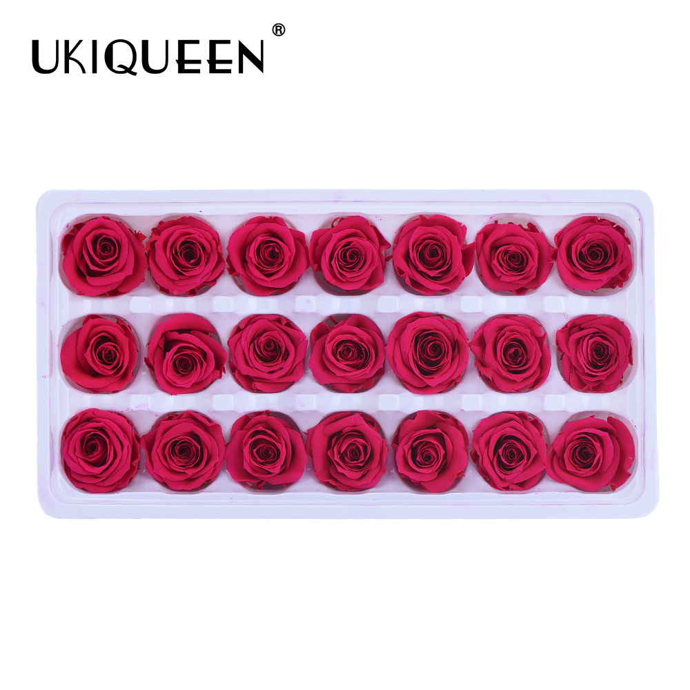 2-3cm 21 pequeñas flores Paquete de grado A DIY Eternal Rose flor cabeza caja de regalo material de preservación de la flor al por mayor Yunnan Kunming