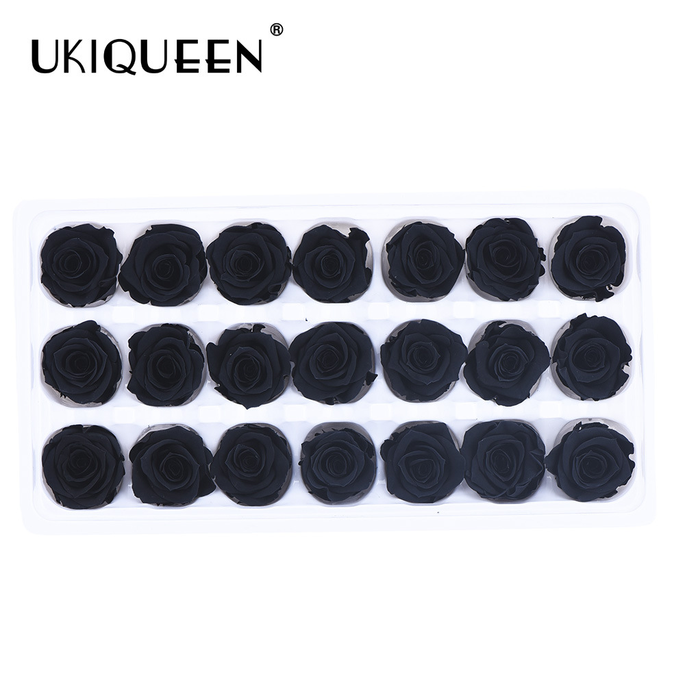 2-3cm 21 pequeñas flores Paquete de grado A DIY Eternal Rose flor cabeza caja de regalo material de preservación de la flor al por mayor Yunnan Kunming