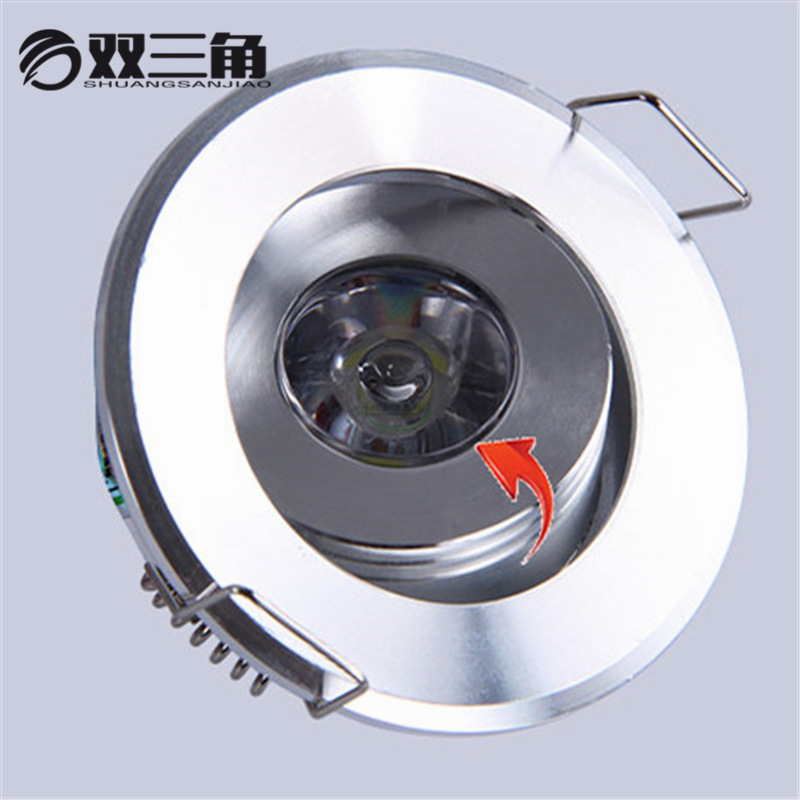 작은 1W 황소의 눈 램프 LED 천장 램프 다운 라이트 도매 오프닝 42MM-45MM 고광택 모래 실버 미니 220V 스포트라이트