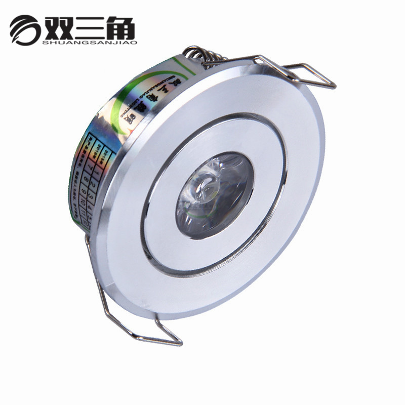 작은 1W 황소의 눈 램프 LED 천장 램프 다운 라이트 도매 오프닝 42MM-45MM 고광택 모래 실버 미니 220V 스포트라이트