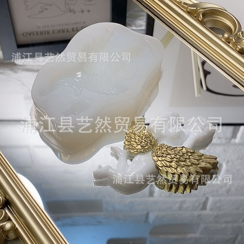 Cristal epoxi hecho a mano DIY expresión facial múltiple espejo Ángel elfo epoxi molde de silicona Mesa decoración molde