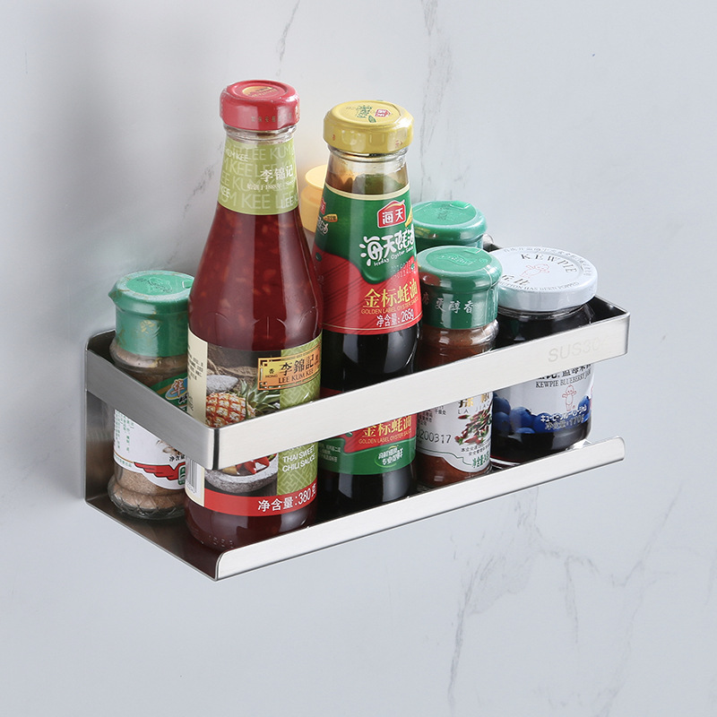 Jiesite Sus304 Stainless Steel Bathroom Storage Rack Bathroom Wall-Mounted Kitchen Organization and Storage Bathroom Storage Rack