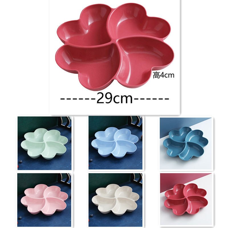 Four-leaf Heart Fruit Plate Living Room Household Melon and Fruit Plate Creative Love Plate Snack Plate Dividend Candy Plate Snack Plate