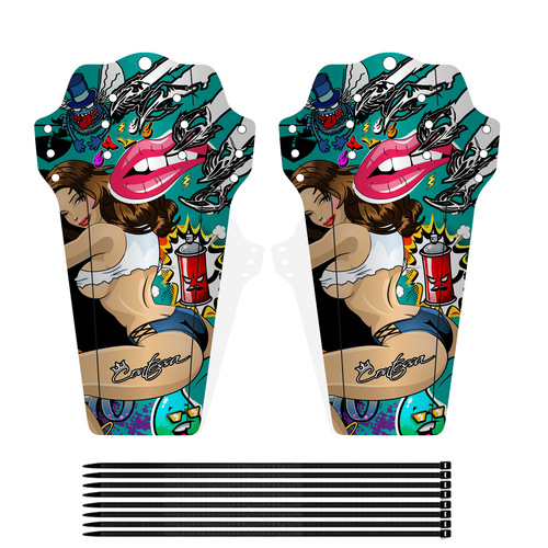 Bicycle fender carbon fiber pattern color suitable for DH downhill mountain bike saddle universal mud removal and rain shield