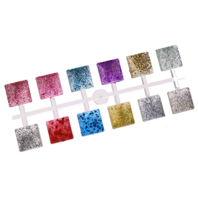 Nuevo cuadrado japonés tarjeta de color de vidrio de alta permeabilidad tarjeta de visualización de pegamento de vinilo 1.5 * 1.5