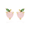 Brand cute fruit earrings, zirconium, silver needle, internet celebrity, silver 925 sample