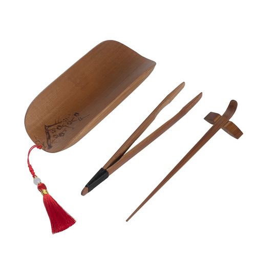 Original bamboo antique tea set plum, chrysanthemum, bamboo orchid handmade bamboo carved tea set tea ceremony accessories tea needle tea clip