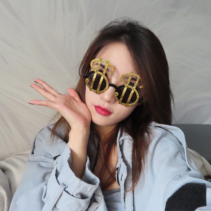Lentes de Fiesta con Forma de Dólar de Plástico ABS Decorativos para Fotografías