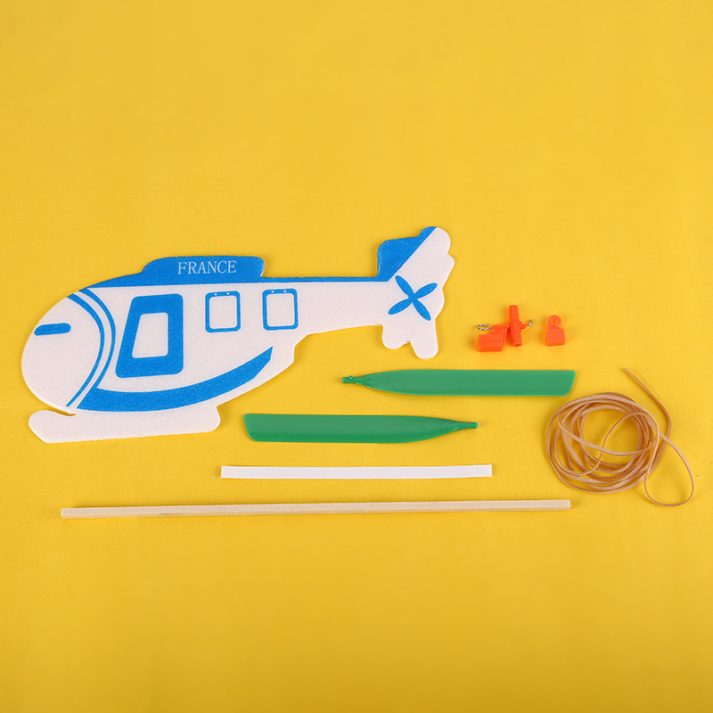 타이거 고무 구동 무장 공격 헬리콥터 모델 항공기 DIY 기술 작은 생산 어린이 교육 장난감