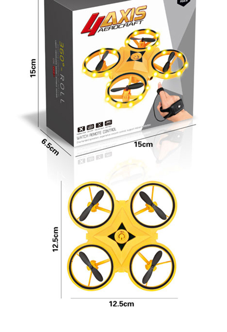 Medium yellow single battery watch remote control water drop remote control