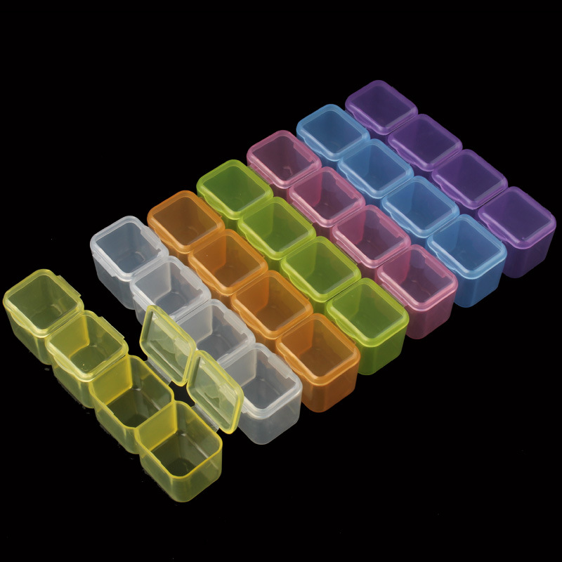 Herramientas de uñas 28-rejilla caja de almacenamiento caja de joyería montado y desmontable caja de plástico caja de embalaje de joyería de uñas resistente a la caída image 4