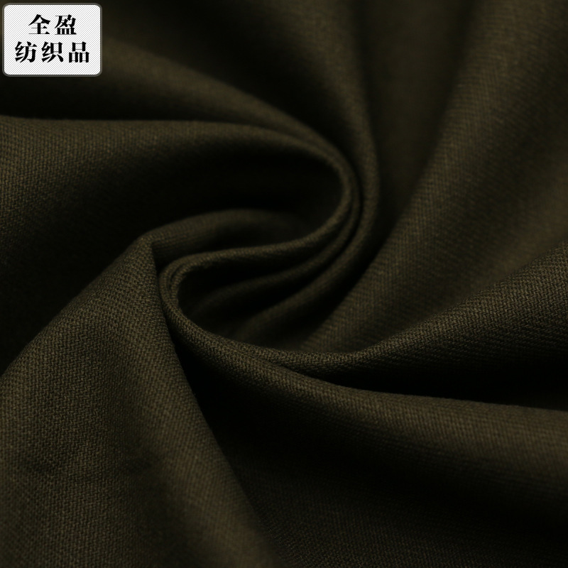 跨境厂家现货 21S*16S 素色斜纹CVC涤棉面料批发 春夏衬衫休闲服