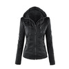 Jacket Women Euro Hood zipper coat Leather clothin