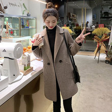 反季2025秋冬季新款小个子毛呢外套女中长款韩版短款咖色呢子大衣