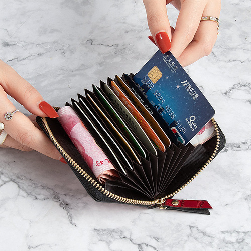 New Style Wallet Women's Mini Korean Crocodile Pattern Multi-functional Anti-magnetic Multi-slot Driver's License Retro Bank Wallet 