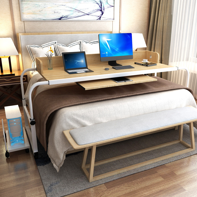 Simple Bed Telescopic Laptop Desktop Household Double Lazy Desk Movable Lifting Cross-Bed Computer Table