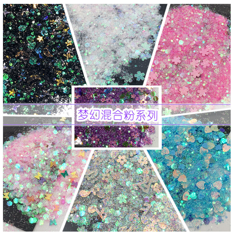 Fantasía brillo mezclado lentejuelas multicolor DIY cristal epoxi UV pegamento accesorios de joyería uñas brillo lentejuelas