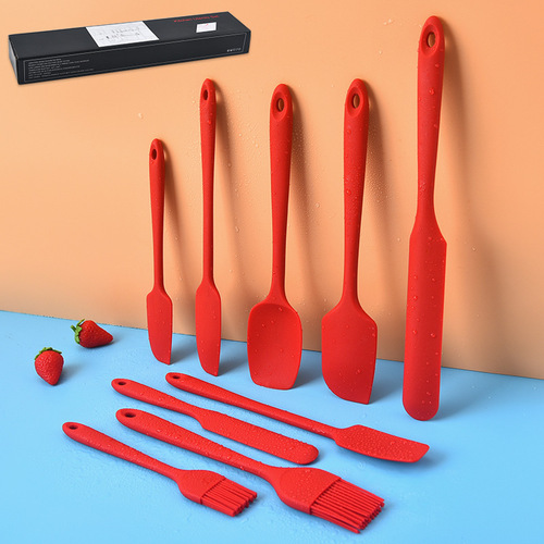 Yangjiang kitchenware baking tools cream silicone kitchenware 9-piece set kitchen utensils cake scraper spatula