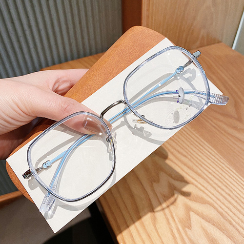 G's new TR90 polygonal myopia glasses frame, fashionable anti-blue light goggles, internet celebrity plain glasses frame
