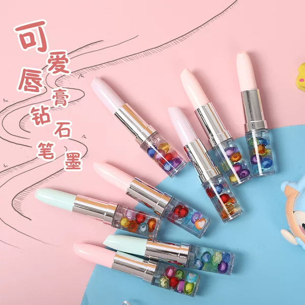 Creative Lipstick Gel Pen Oil Pearl Pen Girl's Heart Pen Small Fresh Portable Student Water Pen Lipstick Pen