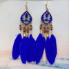 Retro ethnic earrings with tassels, boho style