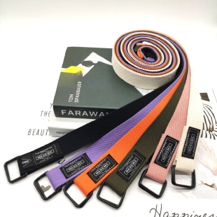 Korean style square double ring buckle men's and women's workwear canvas belt fashion trendy simple all-match student ins style