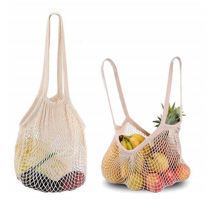 En stock Amazon bolsa de malla de algodón bolsa de algodón Portátil Bolsa de malla de algodón supermercado bolsa de malla de verduras y frutas bolsa de compras