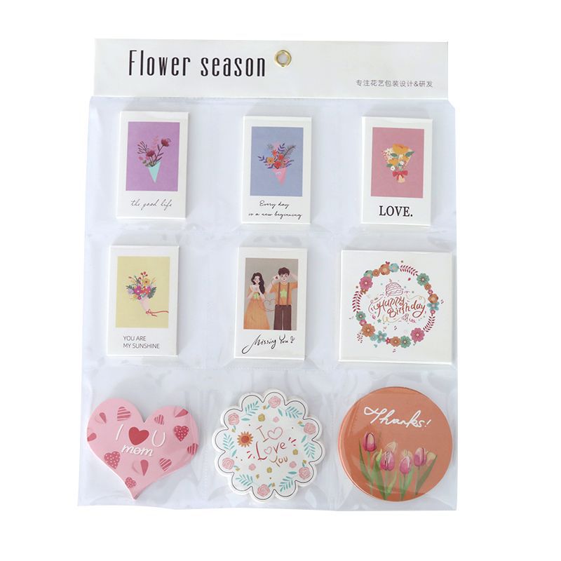 Tarjeta de felicitación colgante para floristería, tarjeta pequeña para ramo de cumpleaños 2024, tarjeta de mensaje para embalaje de flores, suministros para floristería.