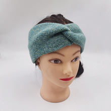 CR102韩版秋冬新款女士毛线针织交叉发带 时尚简约风编织头带发饰