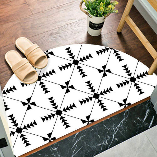 Semi-circular floor mat entrance bedroom bathroom door water-absorbent non-slip bathroom floor mat entrance door mat fan-shaped carpet