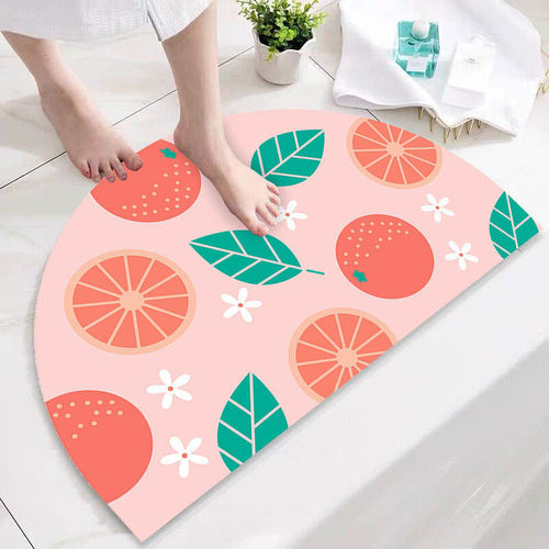 Semi-circular floor mat entrance bedroom bathroom door water-absorbent non-slip bathroom floor mat entrance door mat fan-shaped carpet