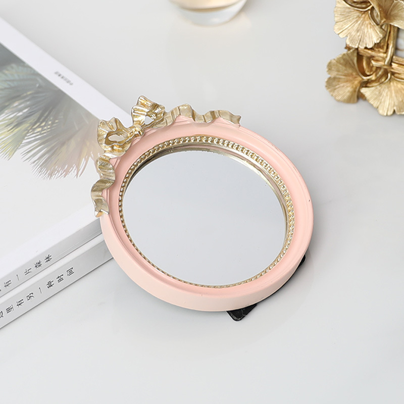 핑크 활 둥근 거울