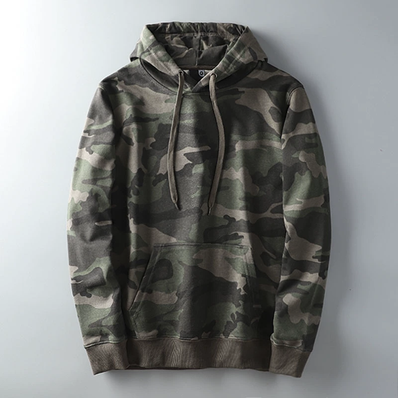 Стильный! Оригинальный пуловер с капюшоном в стиле милитари, зеленого цвета, для мужского магазина одежды, подойдет для весны и осени.