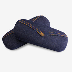 Denim glasses case manufacturer wholesale cartoon myopia glasses case iron box glasses frame printed logo eye box
