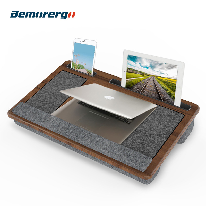 膝上桌懒人桌笔记本平板电脑手机桌小方桌卡槽新中式设计办公桌