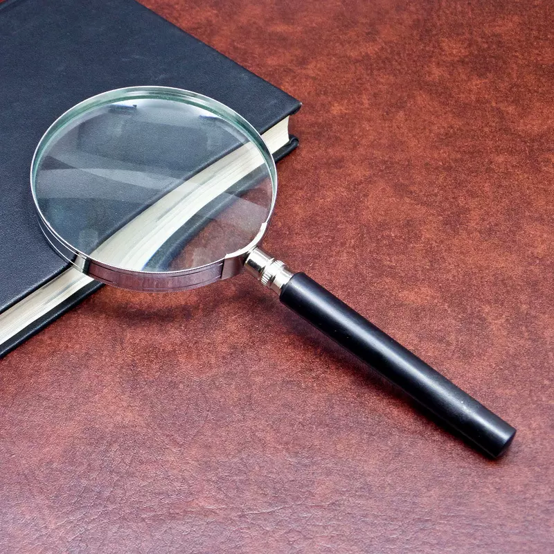 厂家直销手持式100mm半金属放大镜 老人阅读镜学生实验观察镜