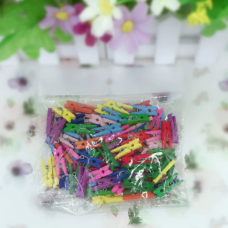 Rogue color 2.5*0.3cm, 3.5*0.7cm wooden clip wooden clip with wooden clip