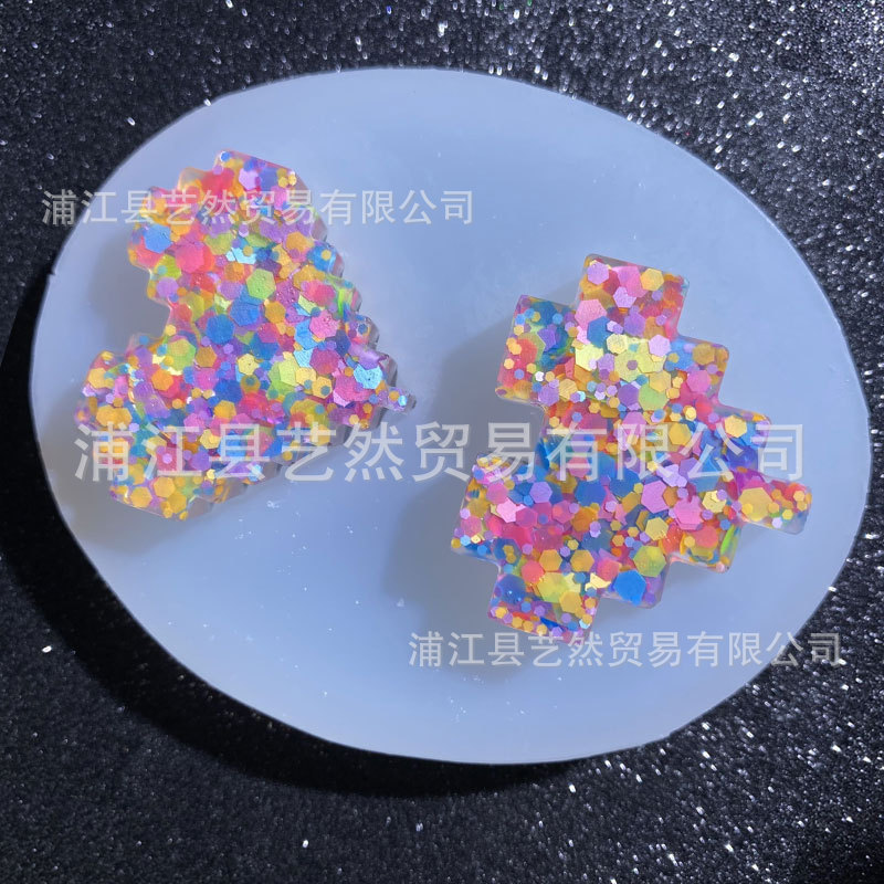 Pixel amor material de silicona molde geométrico amor DIY fragante piedra aromaterapia yeso cristal epoxi molde del cubo de hielo