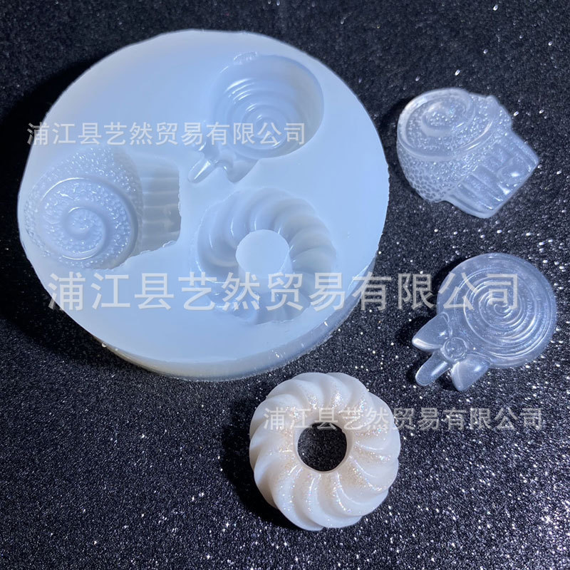 Donut Lollipop helado postre silicona molde hecho a mano DIY material epoxi crema pegamento teléfono caso Accesorios