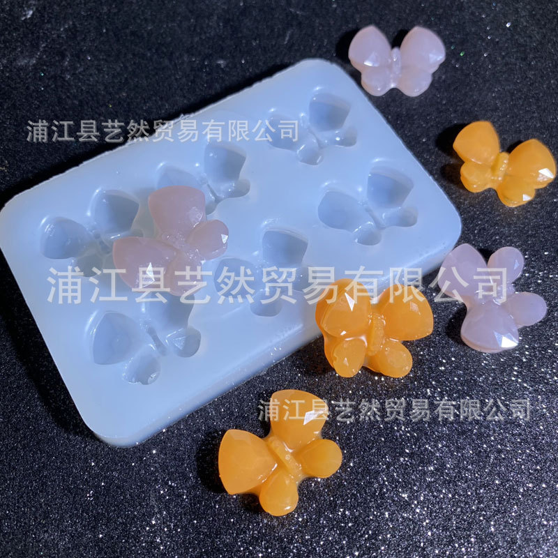 DIY lindo 6-pieza mariposa volando silicona molde Decoración Accesorios hechos a mano epoxi Decoración Accesorios en stock lote