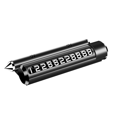 Multifunctional aromatherapy temporary parking number plate mobile phone creative four-in-one mobile phone bracket car safety hammer (Nömrəli dayanma kartı) - black-four-in-one-parking-sign