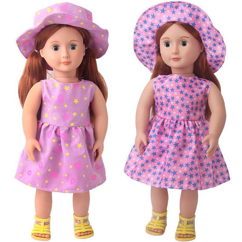 18inch American Girl Doll Clothes American Girl Printed New Hooded Sleeveless Dress