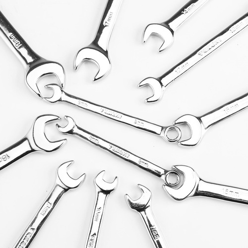 Two-headed open-end wrench with mirror fork head, rigid two-headed star wrench, mirror mirror wrench, automotive repair tools